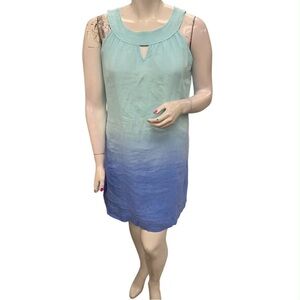 Tommy Bahama Aqua and Cobalt Sleeveless Dress Size Xl